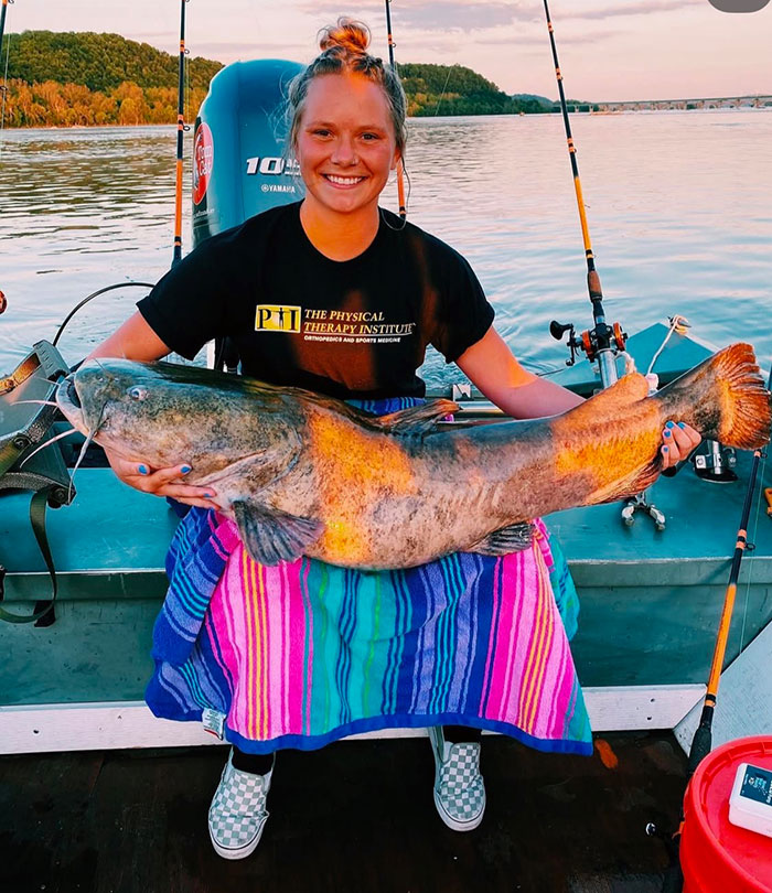 Maddie with Huge Catfish